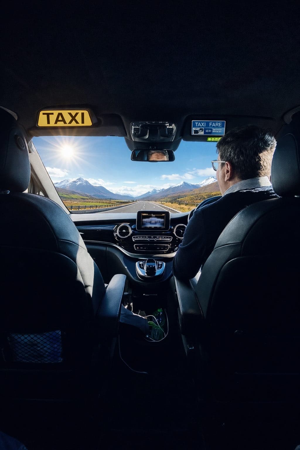 Comfortable Jet Taxi interior for Glasgow Airport journeys